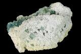 Stepped Green Fluorite Crystals on Quartz - China #142447-2